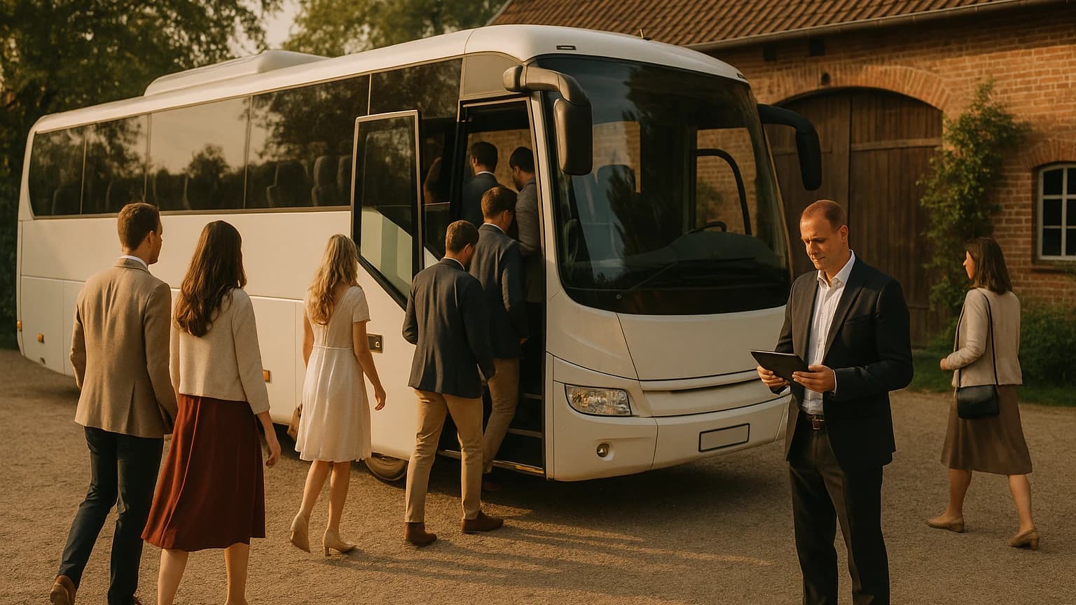 Hochzeits-Shuttle für Gäste: Wann ihr einen braucht – und wann Taxi reicht